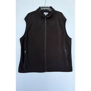 33000ft Mens Black Fleece Vest Full Zip Pockets Size XXL Outerwear Golf Hiking
